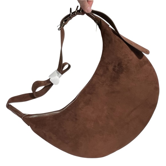 Brown suede Old Navy Slouchy boho hobo shoulder bag - Picture 4 of 4